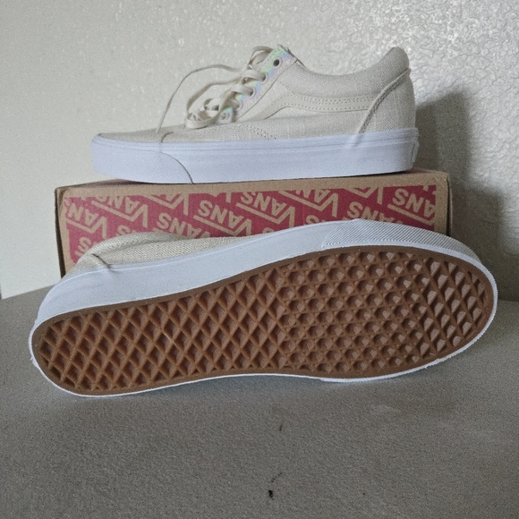 Vans Classic Old Skool Hemp Linen Women 9.5 Off White Textured Shoes New 082025 - Picture 2 of 8
